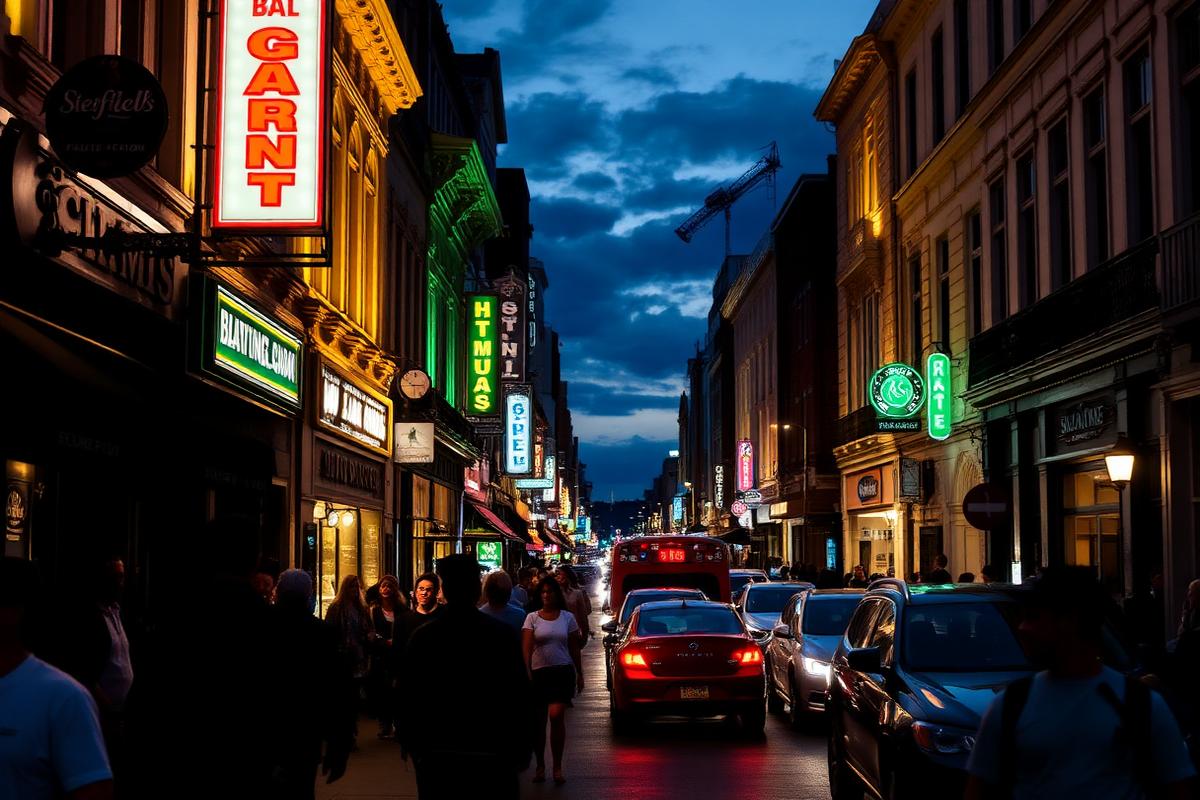 Cuba Street at dusk. Operators say later trading is essential to the strip's economy.