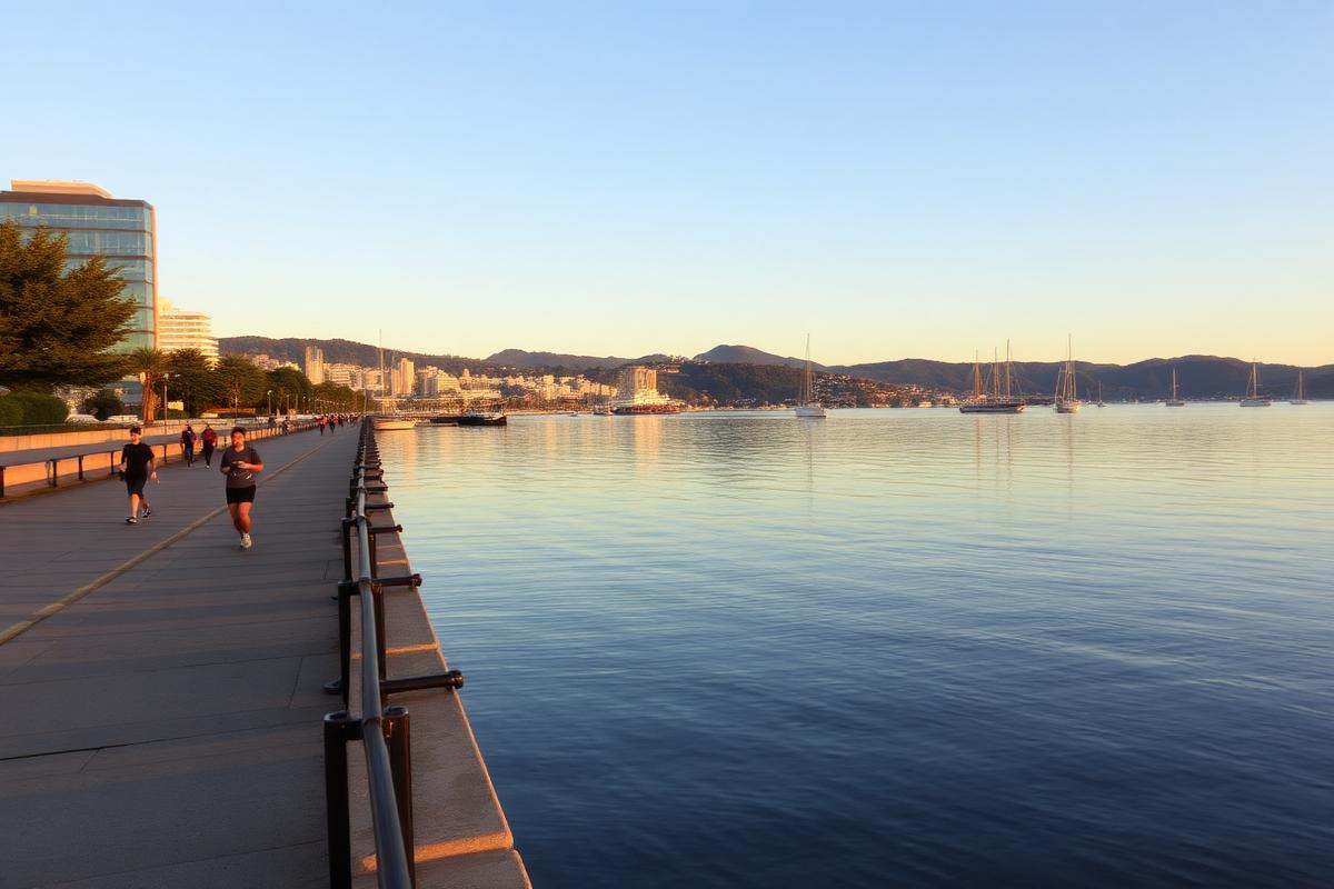 The Wellington waterfront on a calmer morning. Climate scientists warn extremes are becoming routine.